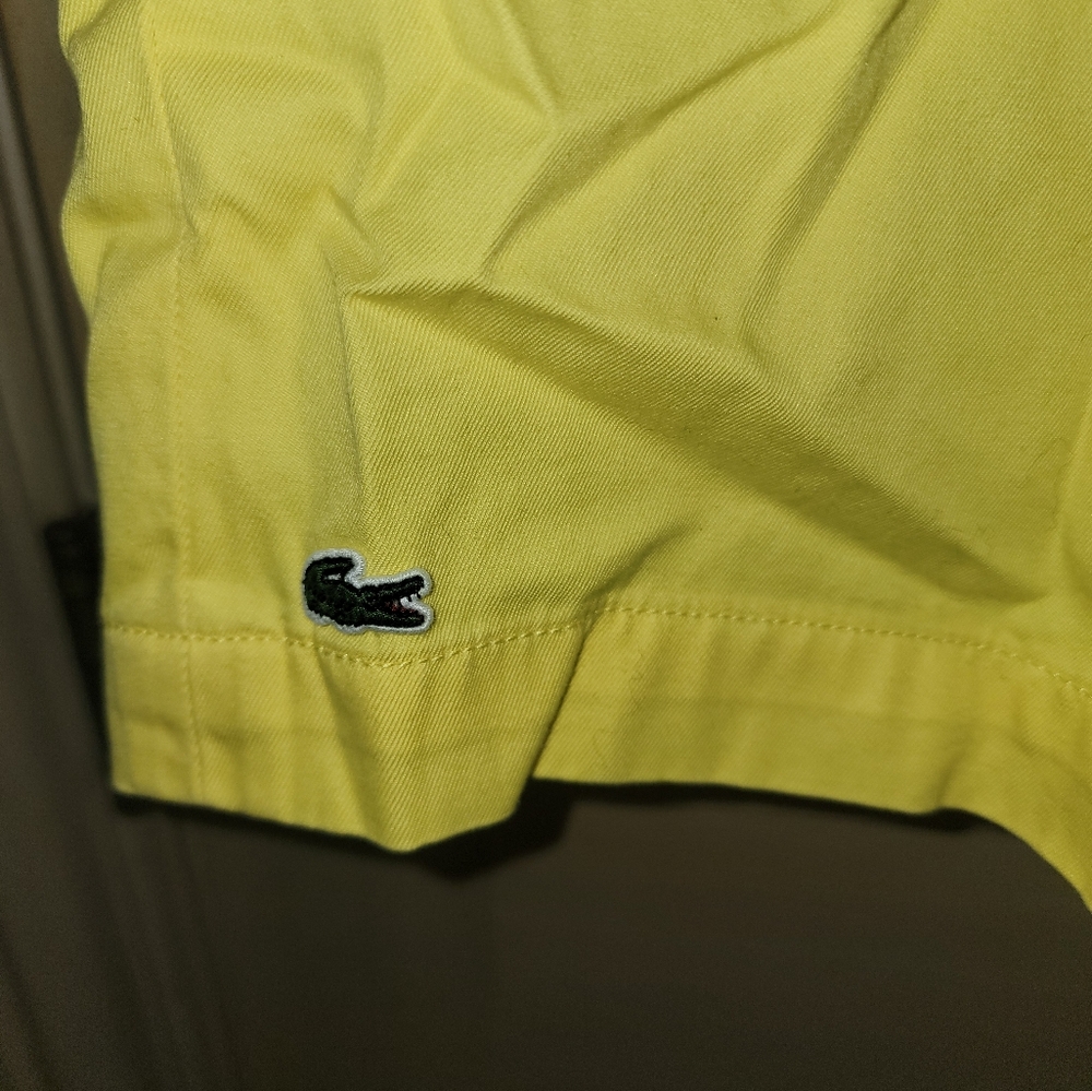 NWT Mens SZ 30 Lacoste Yellow Shirts Classic Fit - Picture 3 of 8